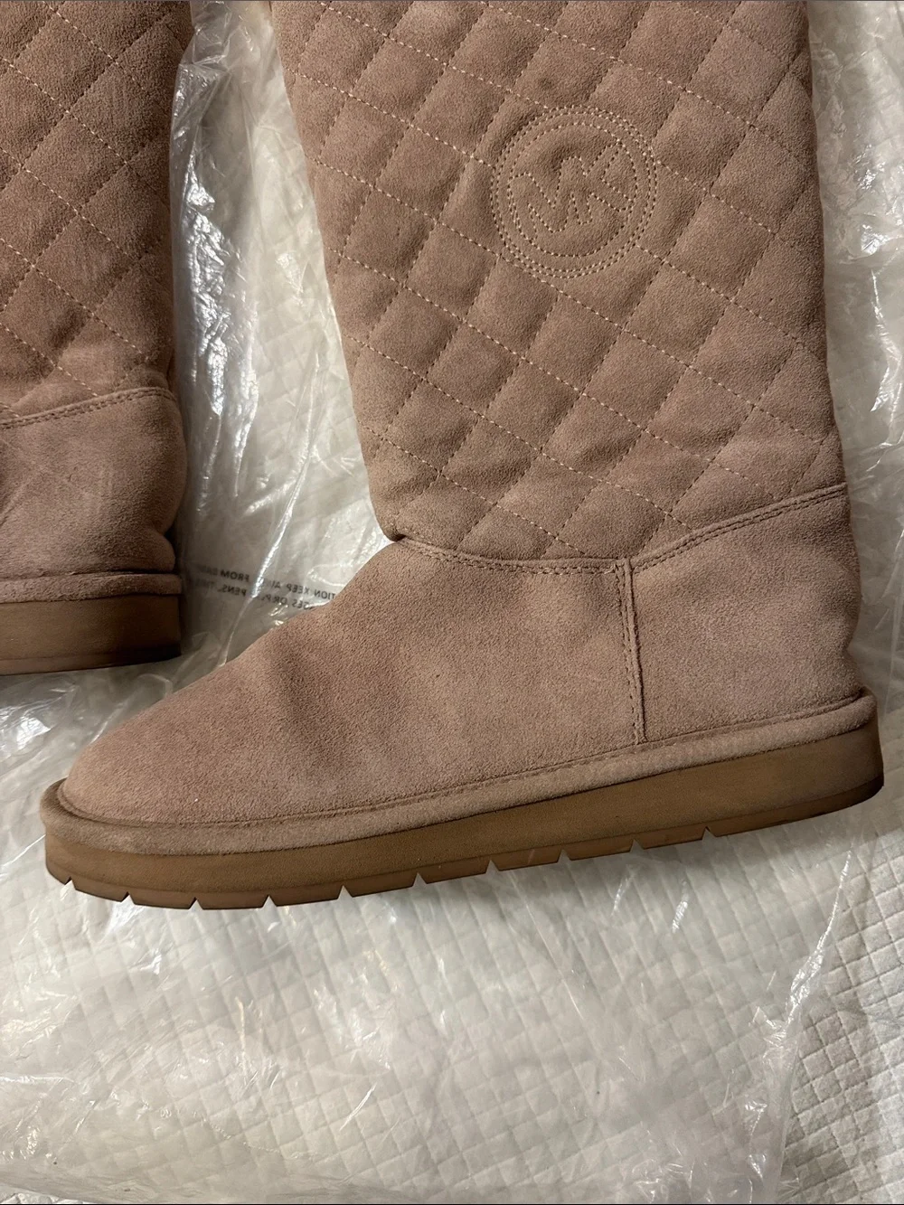 Michael kors Quilted Shearling-Lined Women's Tall Boots - Taupe